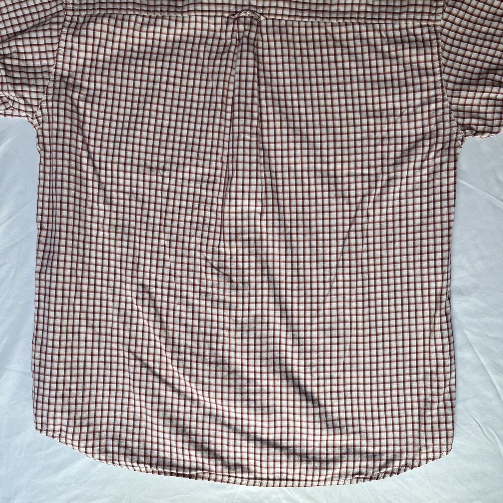 Columbia Shirt Men's Red Plaid Button Down Short Sleeve 100% Cotton Size L VTG - Picture 9 of 11